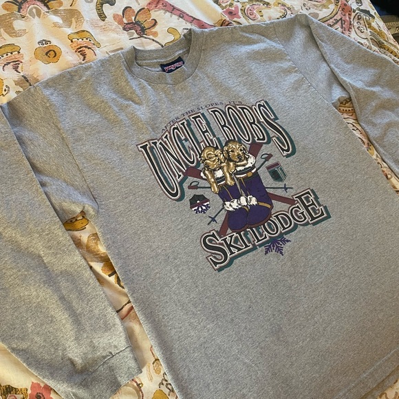 Large Sized Uncle Bobs Ski🎿Long sleeve tee ; Gray with that fantastic condition - Picture 5 of 8